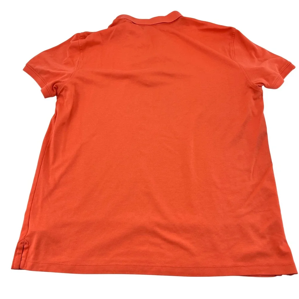 Calvin Klein‎ Mens Liquid Cotton Polo Shirt Orange Short Sleeve Logo Size L